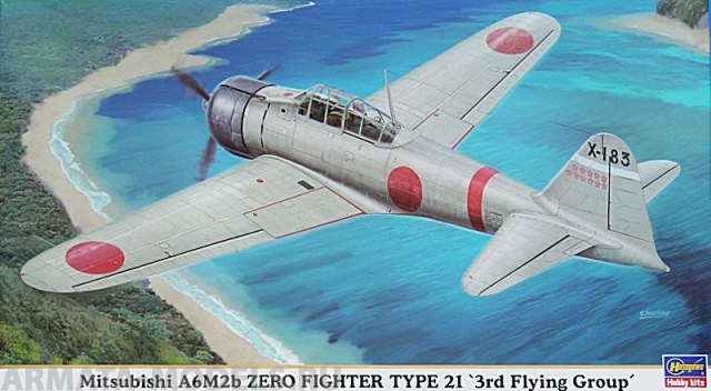 09875 Самолет A6M2B ZERO T21 Hasegawa
