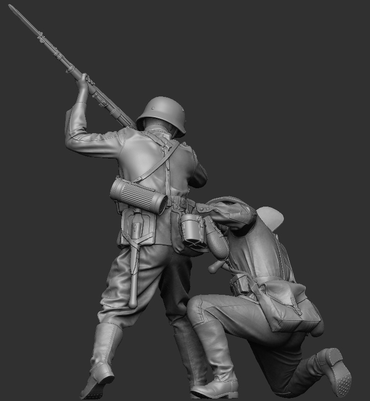 3019SOGA Схватка красноармейца с солдатом Вермахта. 1941-42 г. SOGA Miniatures