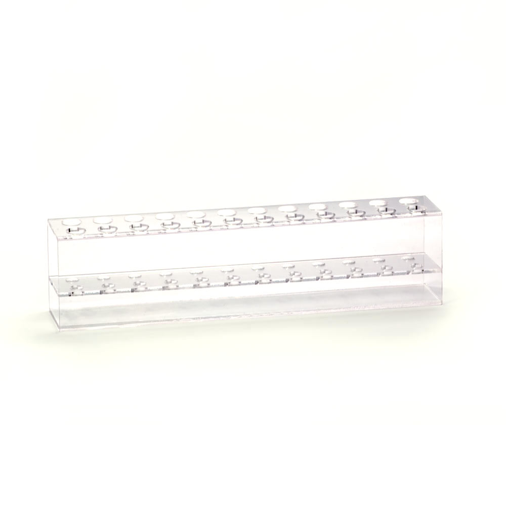 А106-00 Подставка для кистей и пинцетов акриловая прямоугольная, 24 ячейки 24х4х6см