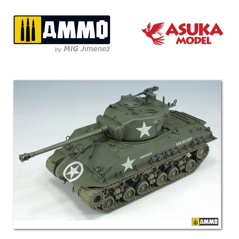 ASUKA35020 Сборная модель танка Шерман 1/35 US M4A3E8 SHERMAN ASUKA