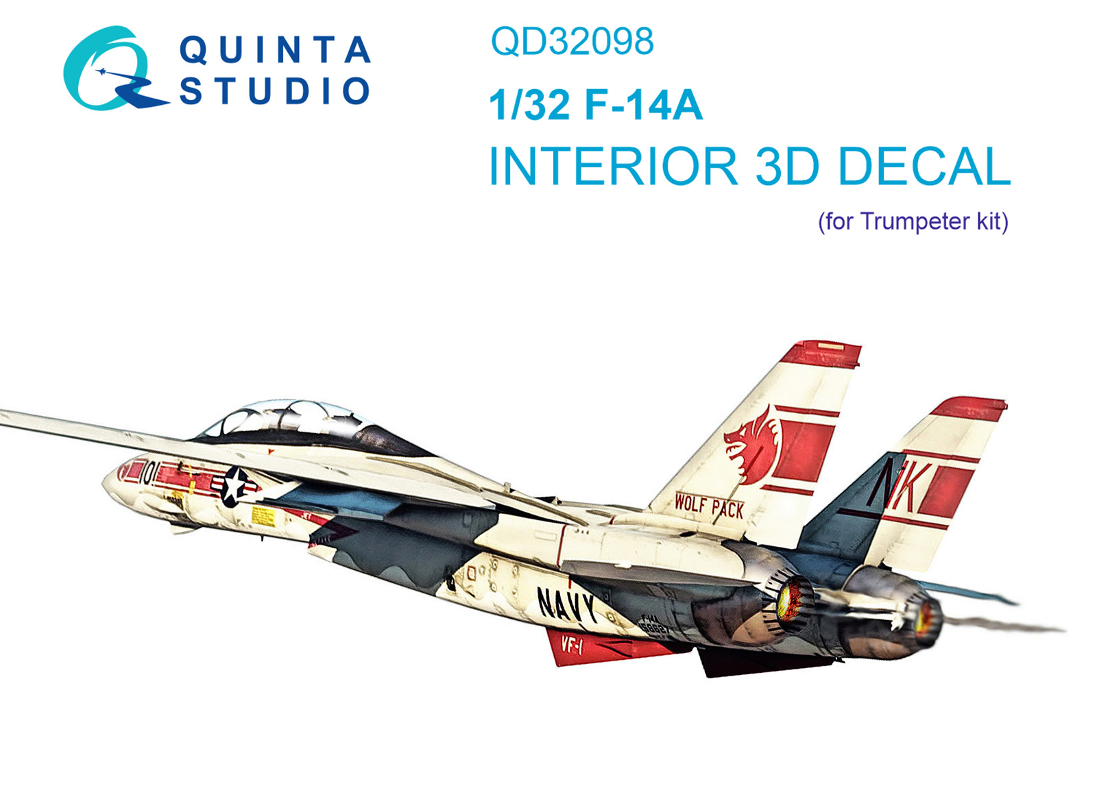 QD32098 3D Декаль интерьера кабины F-14A (Trumpeter)