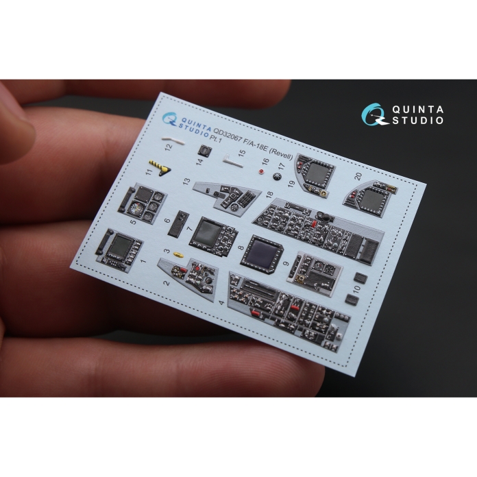 QD32067  3D Декаль интерьера кабины F/A-18E (для модели Revell)