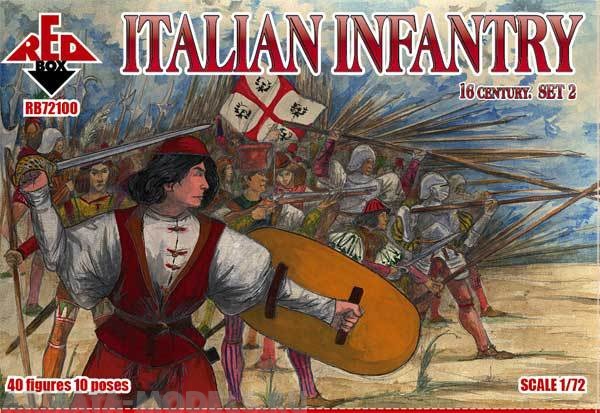 RB72100 Фигуры Italian Infantry. Set 2. 16 century Red Box