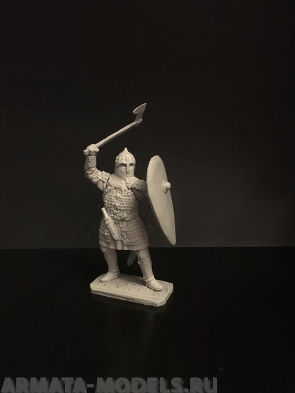 404ТБ Пеший русский дружинник с топором и щитом Три Богатыря