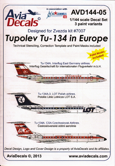14405 Декаль AVD Туполев Ту-134 часть 2