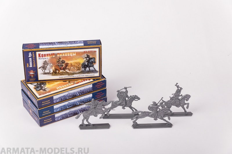 WAB002Silver Набор фигур Конные половцы (серебристый) Воины и Битвы