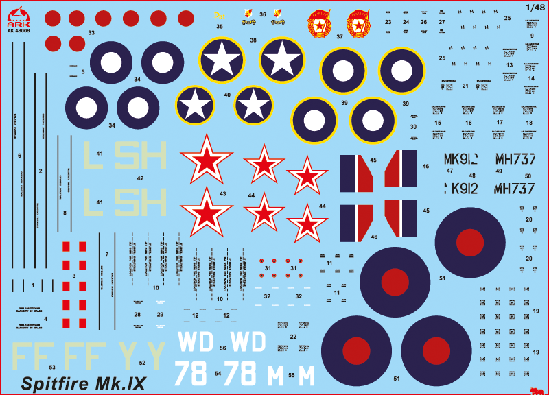 48008 Английский истребитель Супермарин «Спитфайр» Mk.IX ARK model