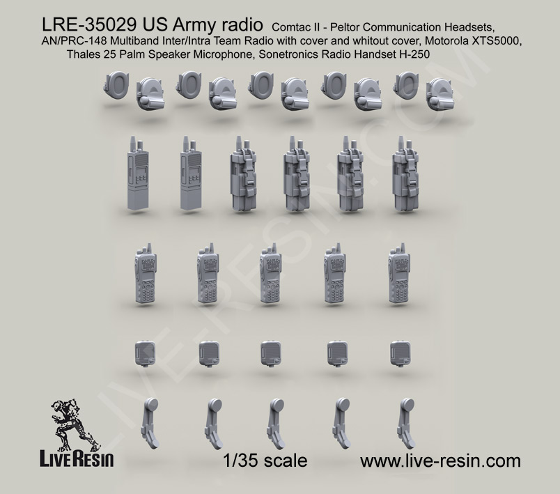 LRE35029 Рация армии США AN-PRC-148 Multiband Inter-Intra Team Radio с чехлом и без чехла, Микрофон Thales 25 Palm Speaker, Коммуникационные наушники Comtac II