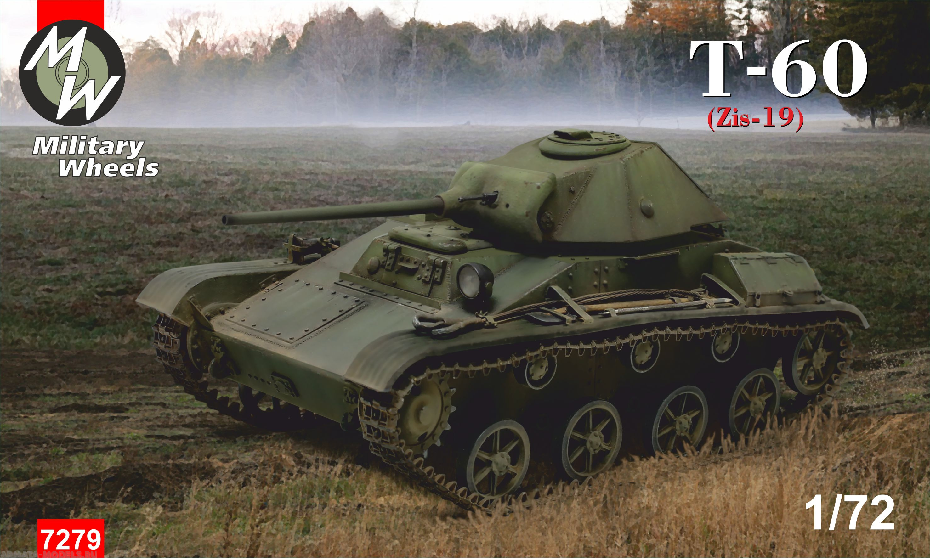 MW7279 Советский легкий танк Т-60 с пушкой ЗИС-19 MILITARY WHEELS KITS