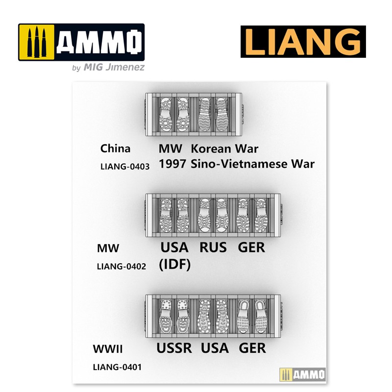 LIANG-0401 Набор штампов 3D-print Model Shoeprint Tools WWII