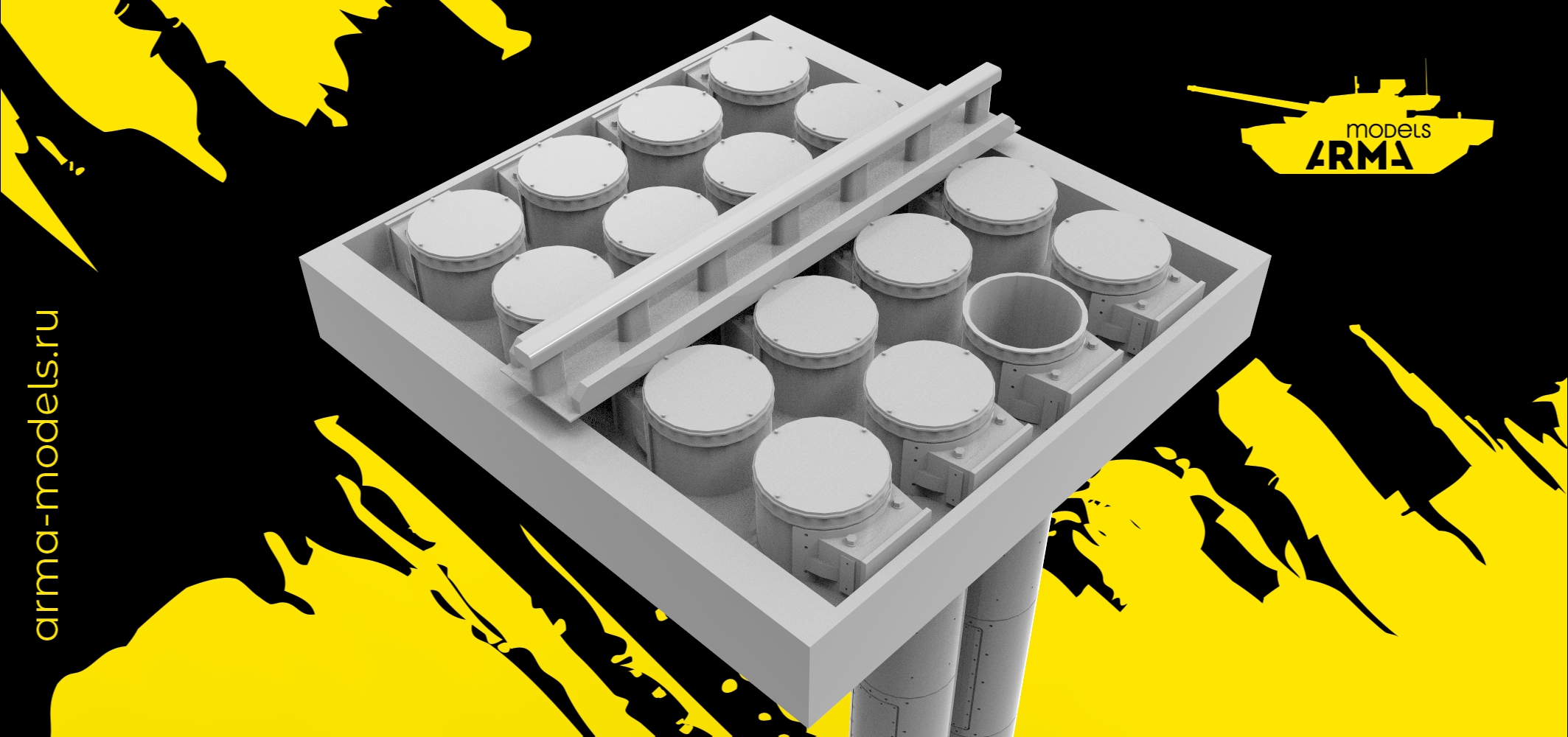 AM3645 Ракетный отсек, два ракетный контейнера пустых, часть ракеты,1/35 