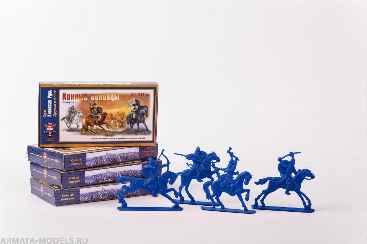 WAB002Blue Набор фигур Конные половцы (синий) Воины и Битвы