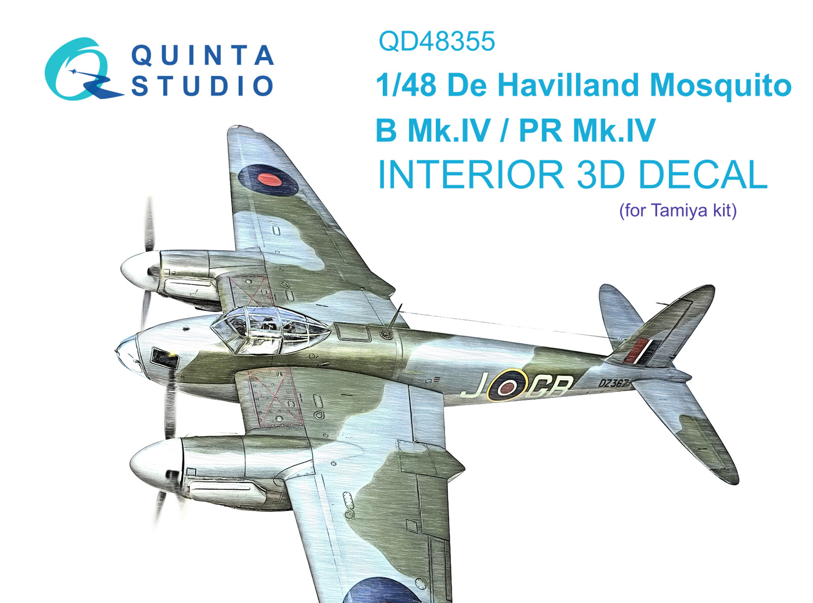 QD48355 3D Декаль интерьера кабины DH Mosquito B Mk.IV/PR Mk.IV (Tamiya)