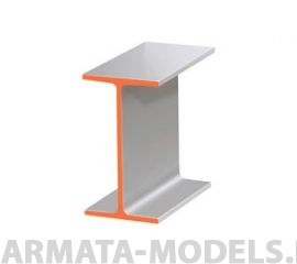 EVG283 Двутавр пластиковый 2,5х2,4 мм, 4 шт/уп.