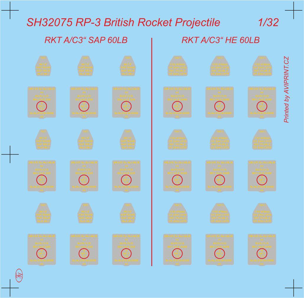 SH32075 RP-3 60Lb SAP British WWII Rockets Special Hobby