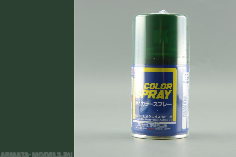 S124 Краска в баллончиках т.м. MR.HOBBY 100мл  DARK GREEN (MITSUBISHI)