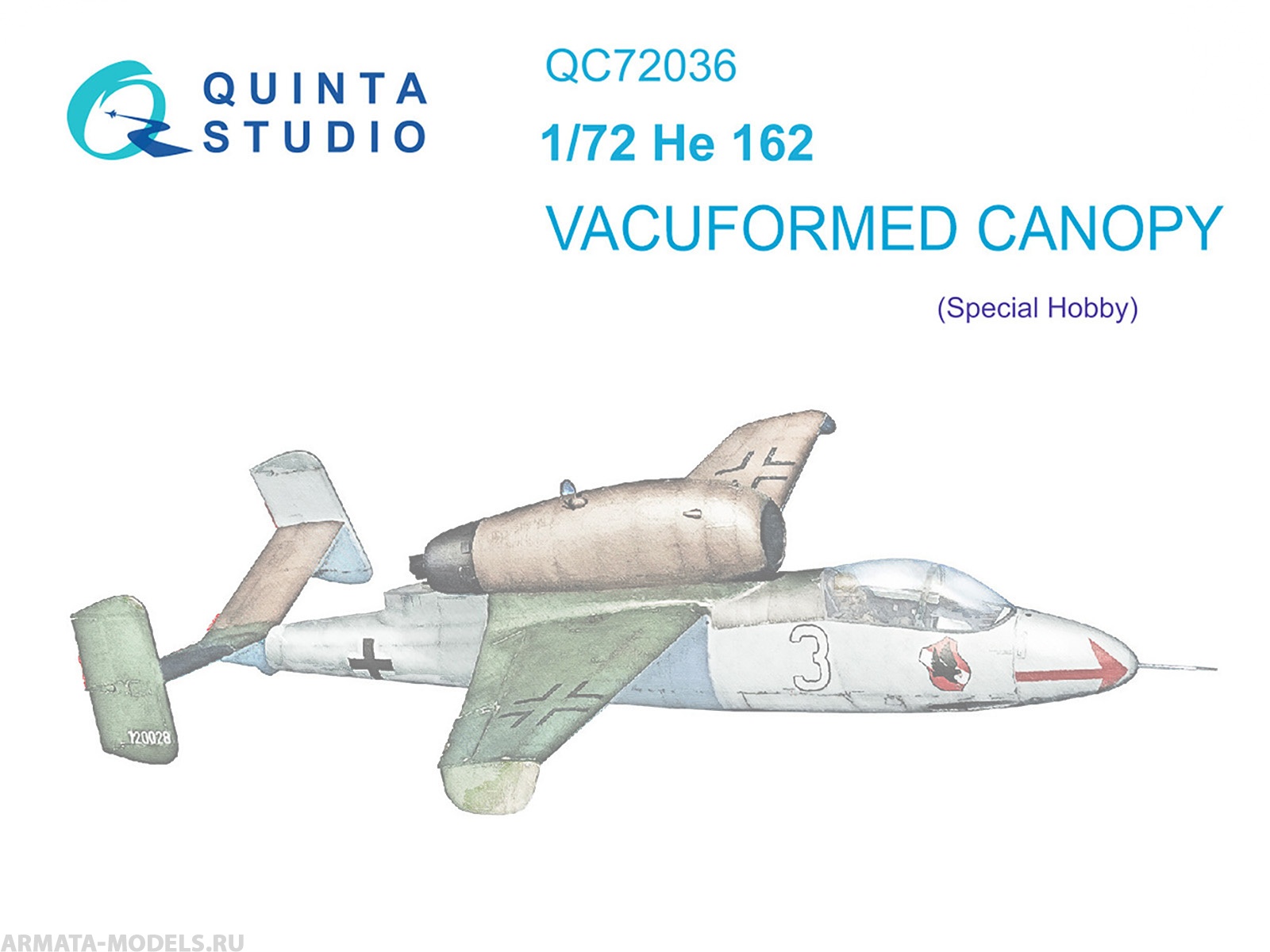 QC72036 Набор остекления для модели He 162 (Special Hobby)