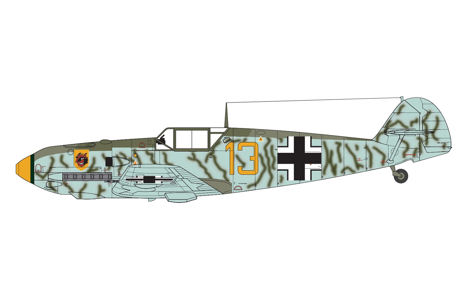 A01008A Самолет Messerschmitt Bf109E-4 Airfix