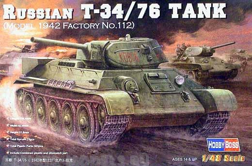 84806 Танк Russia T-34/76 Tank 1942 1/48 Hobby Boss