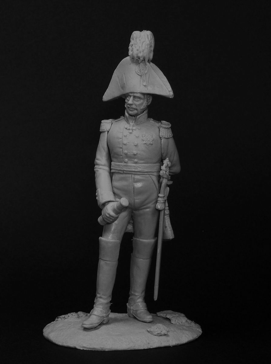 CHM-54044(М). Русский генерал, 1812-14 гг. 54 mm. Материал – белый металл. Chronos Miniatures