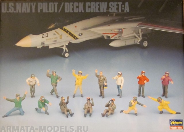 36006 Фигуры пилотов ВМС США U.S. NAVY PILOT/DECK CREW SET A Hasegawa