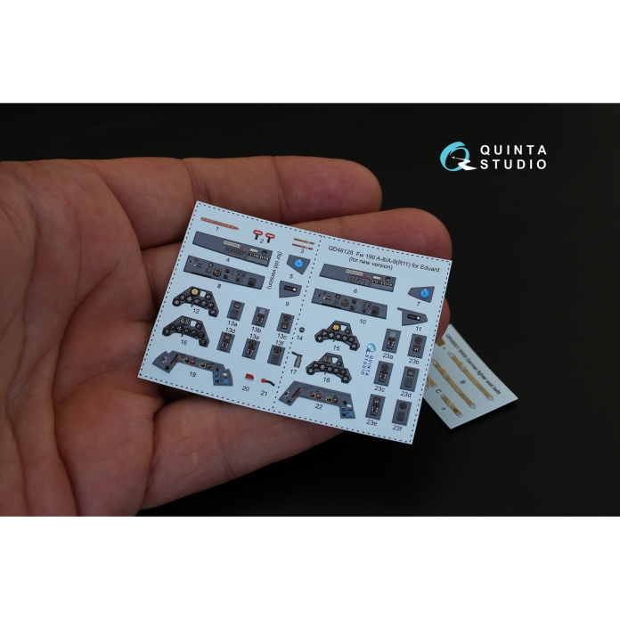 QD48128 3D Декаль интерьера кабины Fw 190 A-8/A-9 (R11) (для модели Eduard)