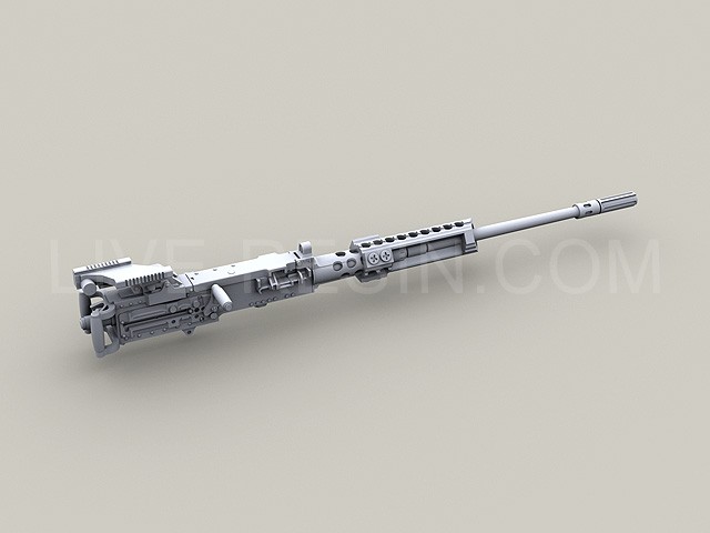 LRE35145 Тело пулемёта M2 Browning .50 калибр с кронштейном для тяжёлого фонаря Surefire HellFighter, основание для прицела M2 NV