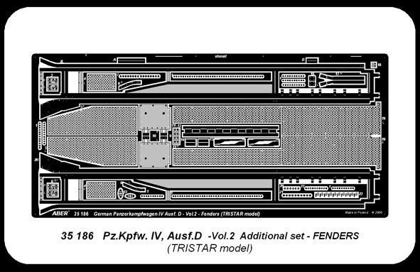 ABR-35 186  Дополнения для  German Medium Tank Pz.Kpfw.IV, Ausf.D-vol.2-add. Set- fenders для Tristar 1/35