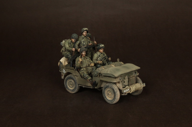SOGA-18 US Airbornes with sergeant for jeep. Normandy, 1944. SOGA Miniatures
