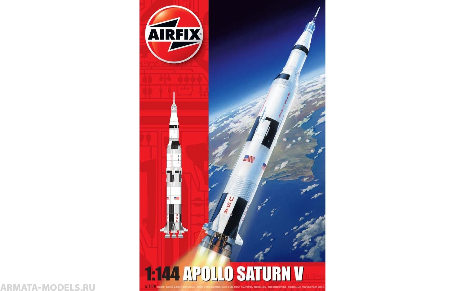 A11170 Сборная модель космического корабля Apollo Saturn V 50th Anniversary of 1st Manned Moon Landing Airfix