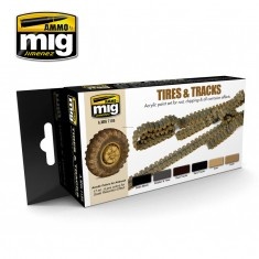 AMIG7105 Ammo Mig Набор акриловых красок TIRES AND TRACKS