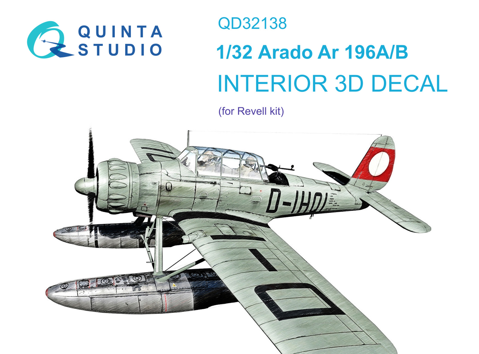 QD32138 3D Декаль интерьера кабины Ar 196A/B (Revell)