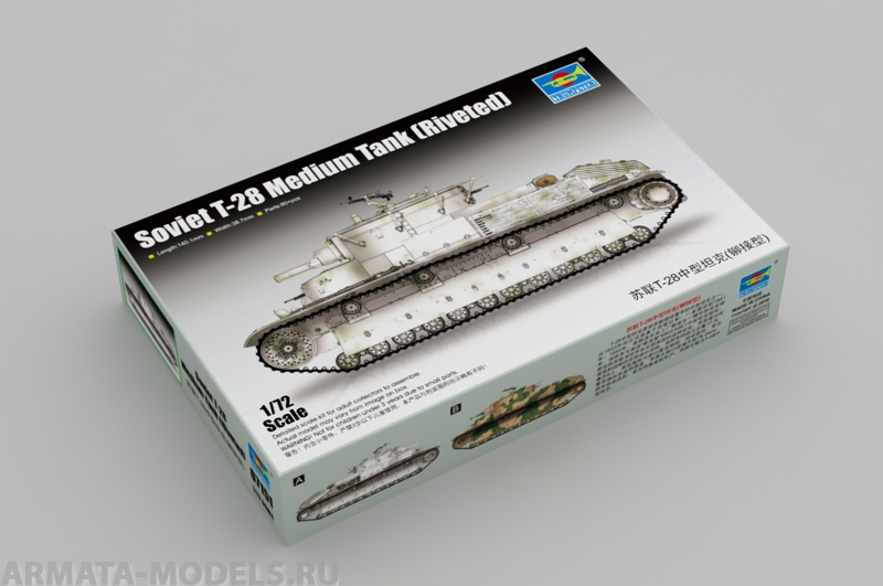 '07151 Танк  Soviet T-28 Medium Tank (Riveted)   (1:72) Trumpeter