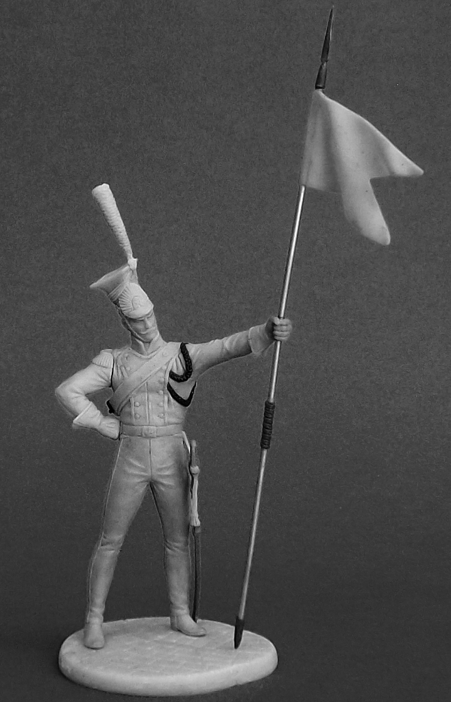 CHM-54116(M). Рядовой уланских полков Французской Императорской Гвардии, 1810-14 гг. (3 варианта положения рук). 54 мм. Материал - белый металл. Chronos Miniatures