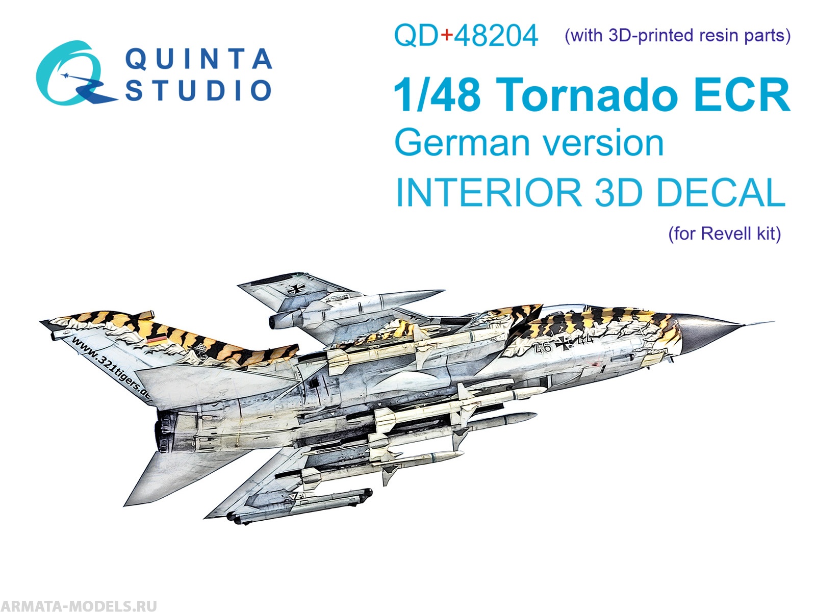 QD+48204 3D Декаль интерьера кабины Tornado ECR German (Revell) (с 3D-печатными деталями)
