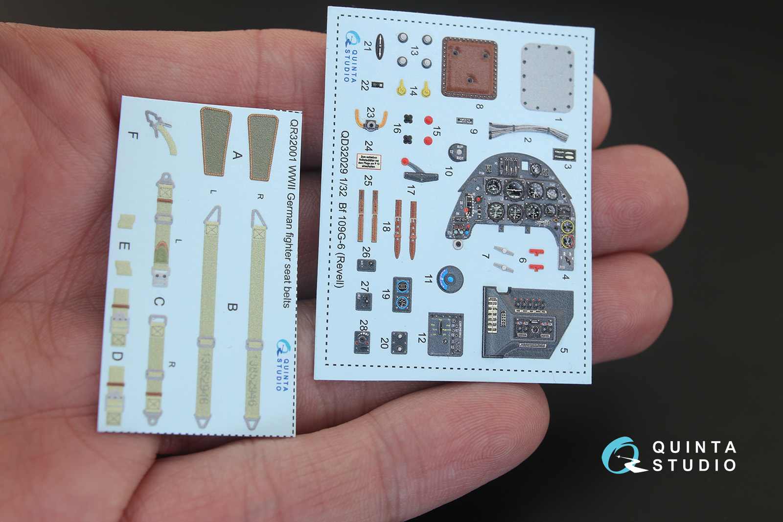 QD32029 1/32 3D Декаль интерьера кабины Bf 109G-6 (для модели Revell) Quinta Studio