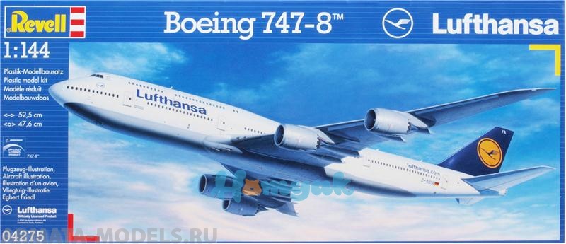 04275 Самолет Пассажирский Боинг 747-8 Revell