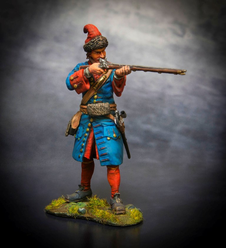 CHM-54073(M). Русский гренадер пехотных полков, 1708-10 гг. 54 mm. Материал - белый металл. Chronos Miniatures