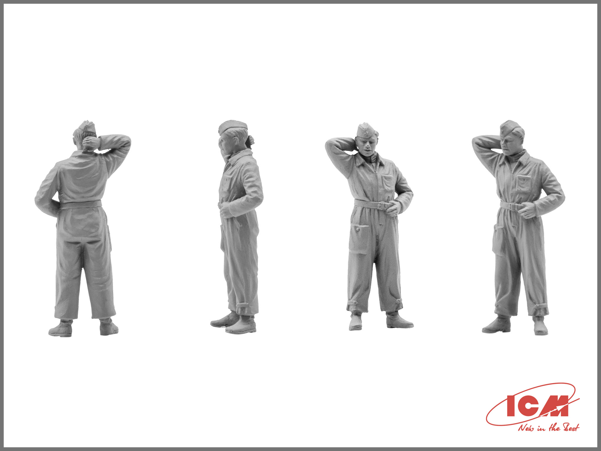 Набор фигурок 48084 Фигуры Пилоты и техники ВВС СССР (1943-1945 г.) ICM