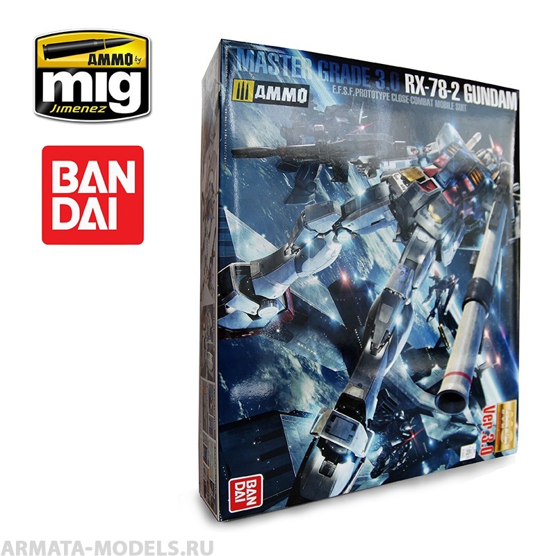 GUN0183655  BANDAI Сборная модель мобильного доспеха GUNDAM  MG 1/100 RX-78-2 GUNDAM Ver. 3,0 18cm Bandai
