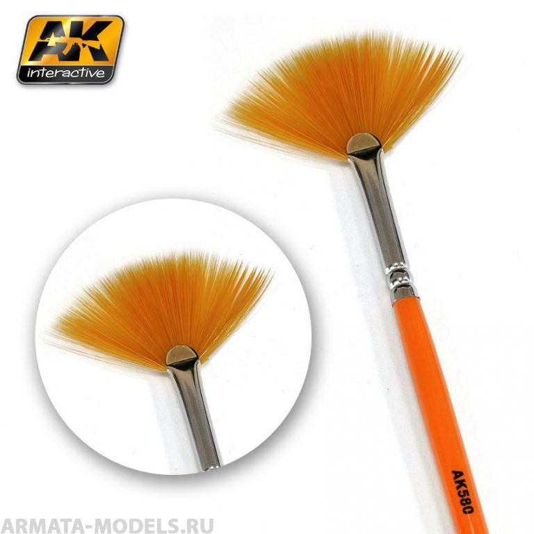 AK580 Кисть художественная WEATHERING BRUSH FAN SHAPE