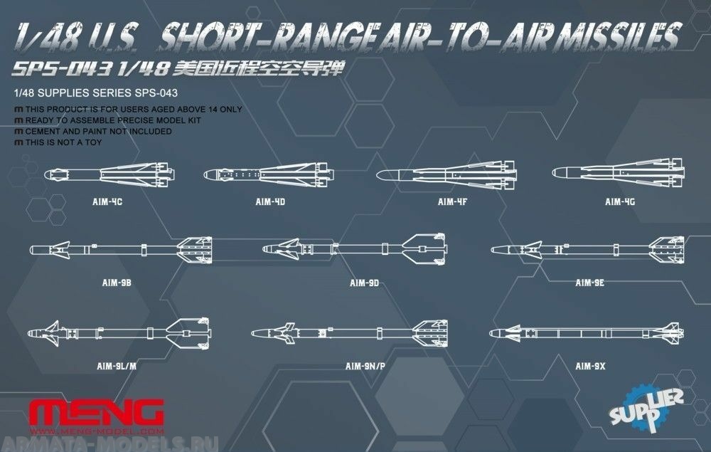 SPS-044  U.S. LONG/MEDIUM-RANGE AIR-TO-AIR MISSILES 1/48 Meng
