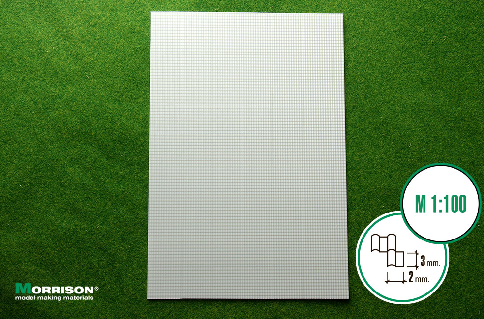 041mch100 Объёмная текстура металлочерепицы М 1:100. (Лист А4-19см.х28см.)