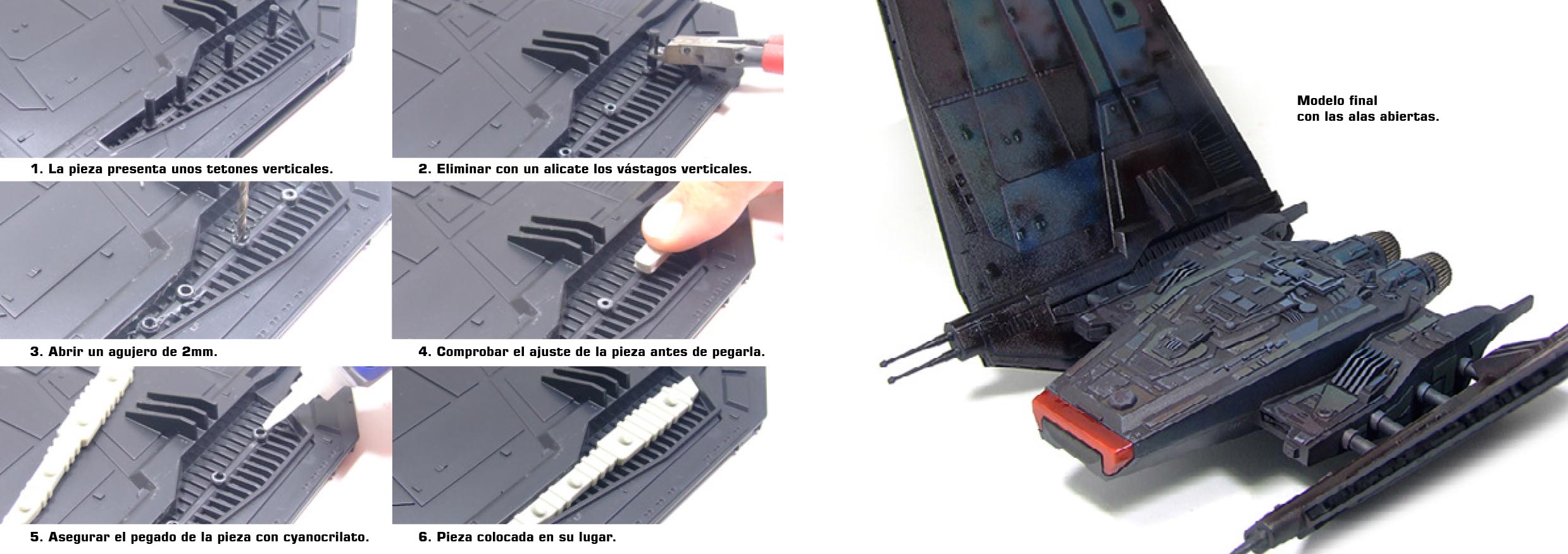 MP93-100 Сборная модель аксессуаров из пластика Open wings conversion for kylo ren's