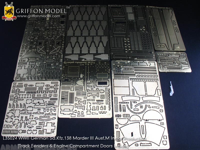 L35024GR WW II German Sd.Kfz.138 Marder III Ausf.M Initial Production (Track Fenders & Engine Compartment Doors Inside) (for Dragon 6464 Kit) 1/35
