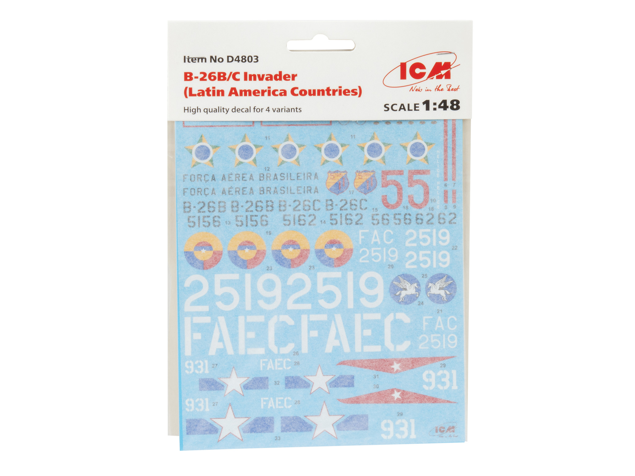 D4803 Декаль B-26B/C Invader (страны Латинской Америки)
