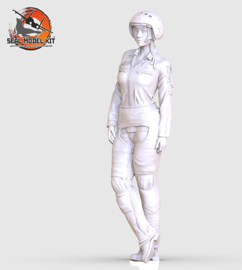 smk48029 Девушка пилот в шлеме зш-7 (Не для свободной продажи) Seal Model Kit
