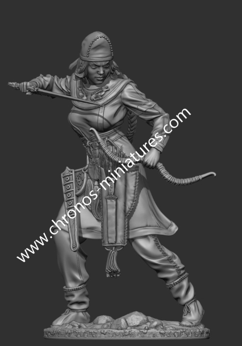 CHM-75059. Скифская знатная женщина, 4 век до н.э. 75 мм. Материал - смола. Chronos Miniatures