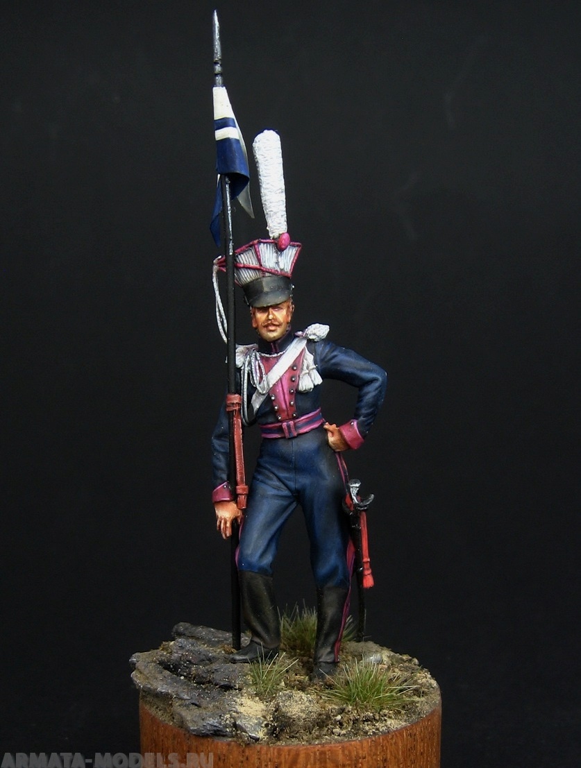 CHM-54199(M). Рядовой армейских уланских полков, Россия 1812-14 гг. 54 мм.  Материал - белый металл. Chronos Miniatures