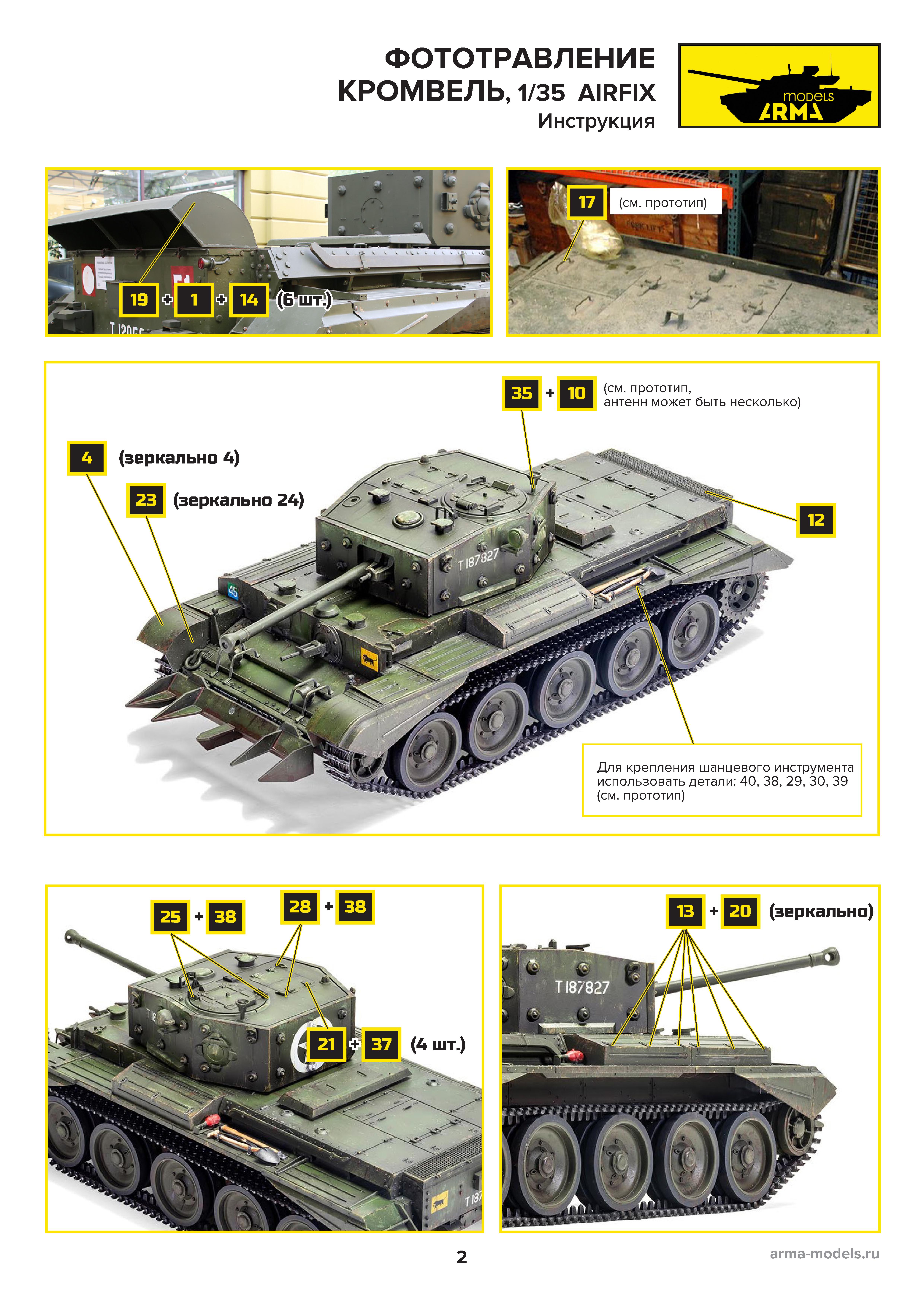 AMA1373 Фототравление для Cruiser Mk.IV/VI A27M от Airfix, 1/35 